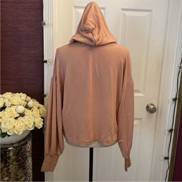 Ramy Brook Peach Hoodie with Striped Tie, M - Picture 9 of 11